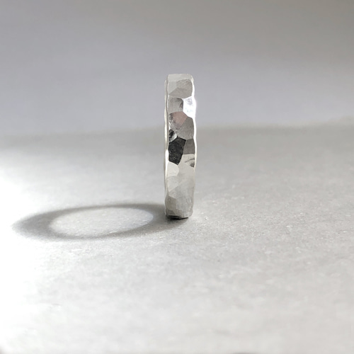 pair ring silver 4mm/シルバー/指輪/ペアリング/槌目/シンプル/刻印