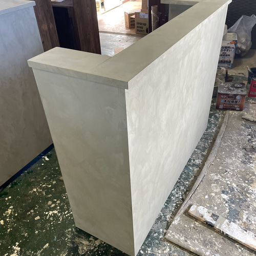 モルタル風 レジカウンター 受付カウンター 机・デスク エバーグリーン