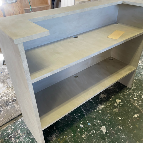 モルタル風 レジカウンター 受付カウンター 机・デスク エバーグリーン