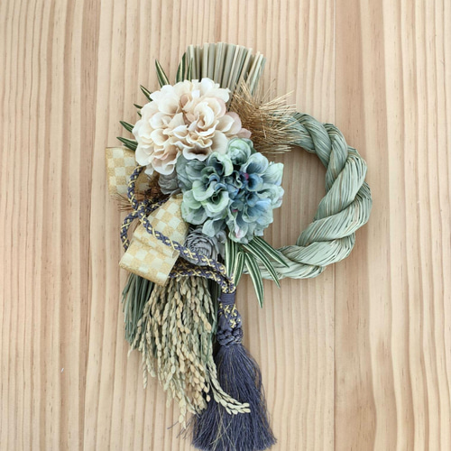 ラスト一点 洋風しめ縄飾り こだわりのお正月 お洒落アンティーク調