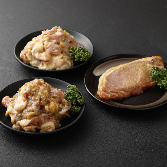 鹿児島県産赤鶏と黒豚の味噌漬け3種 1枚目の画像