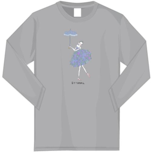 紫陽花バレリーナ 長袖Tシャツ（ユニセックスサイズ） バレエ Tシャツ