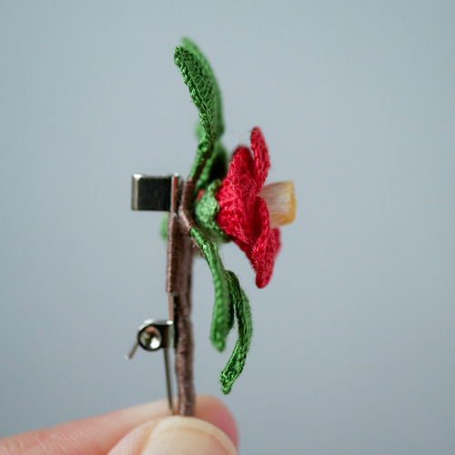 ハンドメイド かぎ編み80番レース糸ブローチオーダー