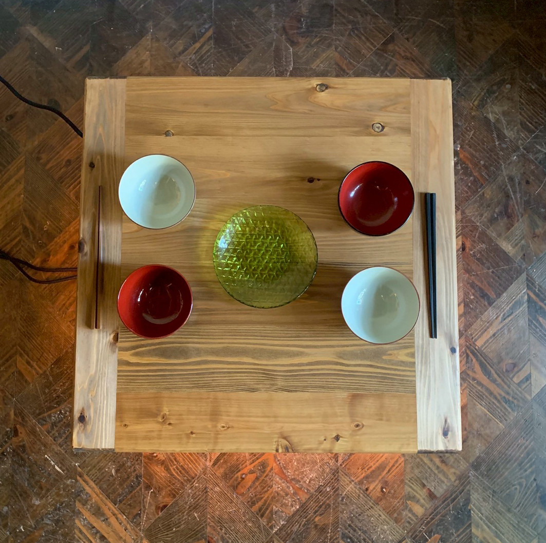 【Wild&Free正方形こたつ】60×60cm 年中使える ソロこたつ　ローテーブル 無垢材 【サイズオーダー可能】