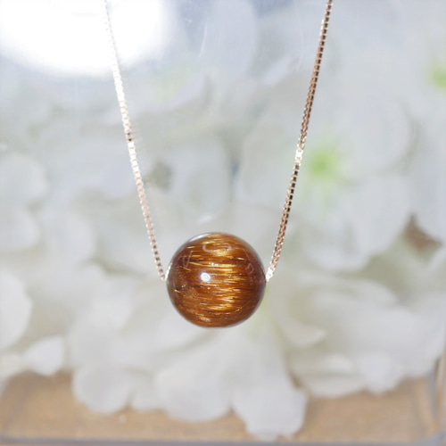 高品質 ブロンズルチルクォーツ キャッツアイ 13mm 1粒 天然石