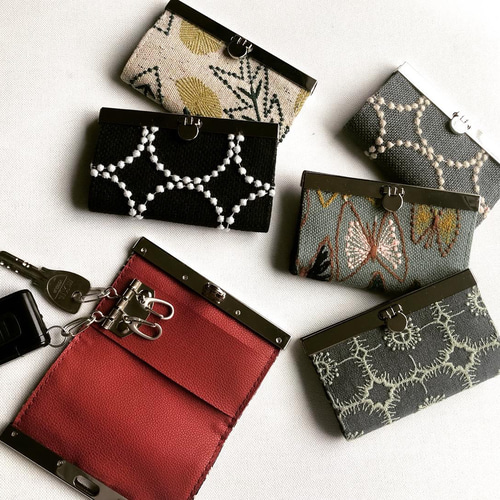 【オーダー様】ミナペルホネン/ファブリック　カケラ/三角キーケース 2863c6f4910cf8b241ab3b12905779