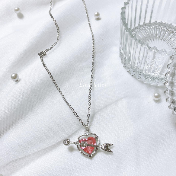 ハートアロービジューネックレス 韓国 量産型 地雷 弓矢