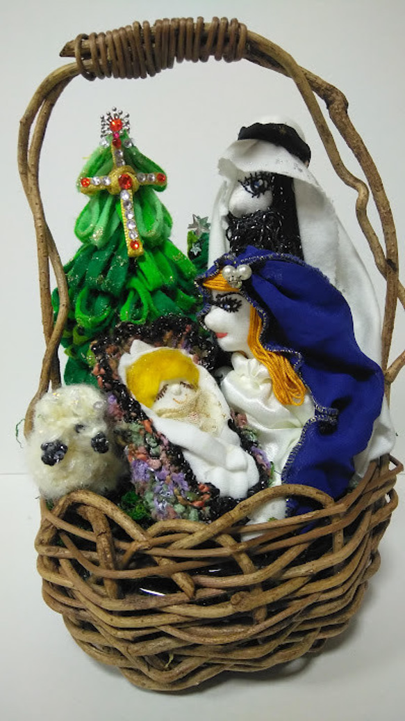 『聖家族』イエス降誕際　ベツレヘム　聖書　クリスマス　聖夜　十字架　子羊　パーティー　創作人形　プレゼント　 5枚目の画像
