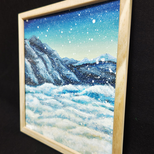 画家:小松明 油絵 絵画 雪景色