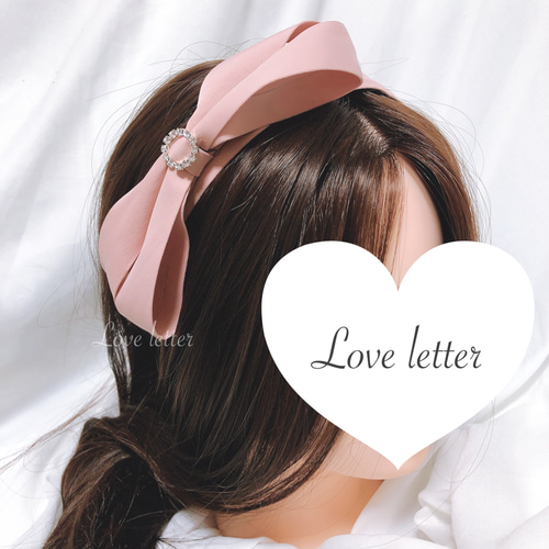 BABY メイドキャップ風カチューシャ　リボン　ハートチョコレート　ピンク ベーシックリボンカチューシャ ブラック グレー ピンク 韓国 量産型