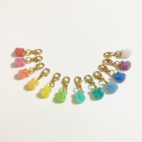 キャンディ チャーム ハンドメイド カラフル☆シュガーキャンディチャーム【プチ】 推し色 キーホルダー