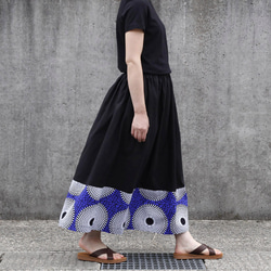 アフリカ布 × ビエラ スカート｜柔らかく優しい肌触り ロングスカート 1枚目の画像