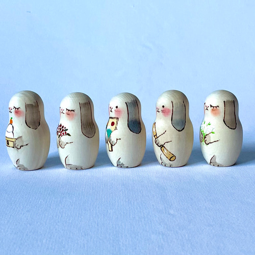 ●ハンドメイド　うさぎマトリョーシカ うさぎのマトリョーシカ - もふの巣 | minne byGMOペパボ 国内最大級の