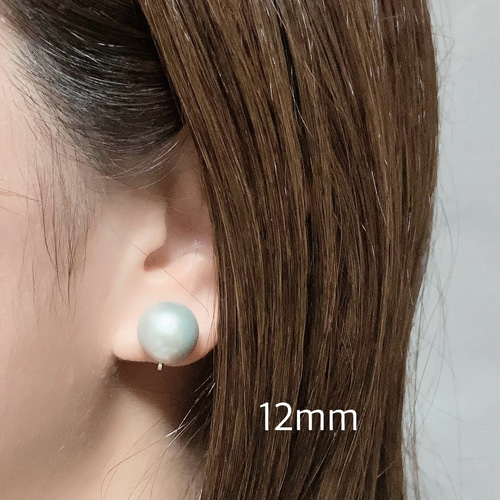 パールピアス 8mm スワロフスキーパール 真珠ピアス グレー 一粒