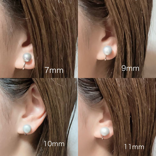 7mm〜12mm 大粒グレー淡水パールピアス/イヤリング✨シンプル