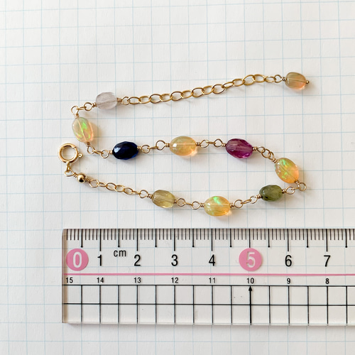 14kgf*エチオピア産プレシャスオパールとマルチカラーサファイアの