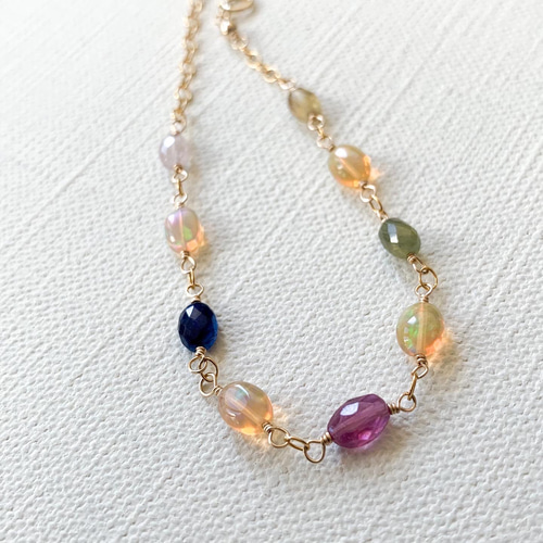 エチオピア産プレシャスオパール3点セット14kgf 14kgf*エチオピア産プレシャスオパールとマルチカラーサファイアの