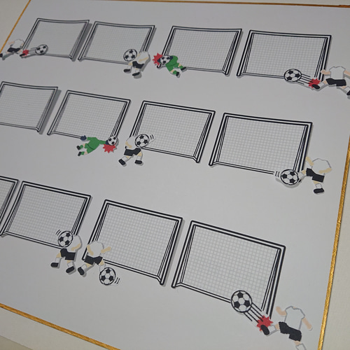 サッカー☆色紙・寄せ書き用シール12枚セット☆白×黒 その他素材