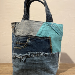 デニムミニトートバッグ-denim mini tote bag- 1枚目の画像
