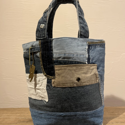 デニムミニトートバッグ-denim mini tote bag- 2枚目の画像
