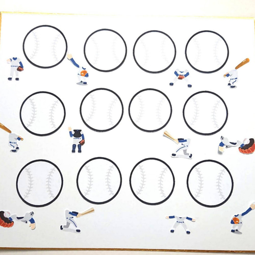 野球・ソフトボール☆色紙・寄せ書き用シール12枚セット その他素材