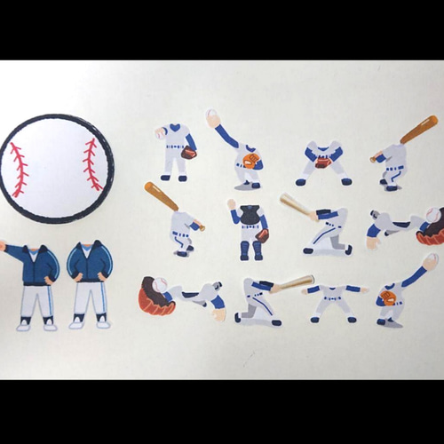 野球・ソフトボール☆色紙・寄せ書き用シール12枚セット その他素材