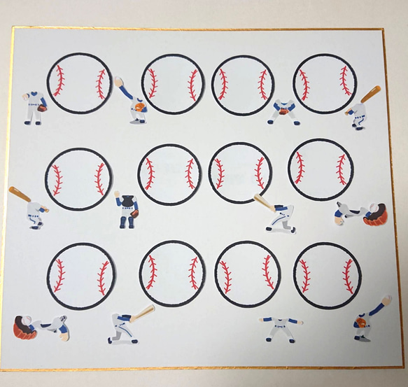 チームロゴ 色紙デコ 野球 ソフト 部活色紙素材 オリジナル チームロゴ