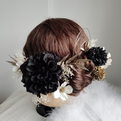 咲静＿＿上品ダリアと林檎の花の髪飾り 卒業式 成人式 結婚式 髪飾り