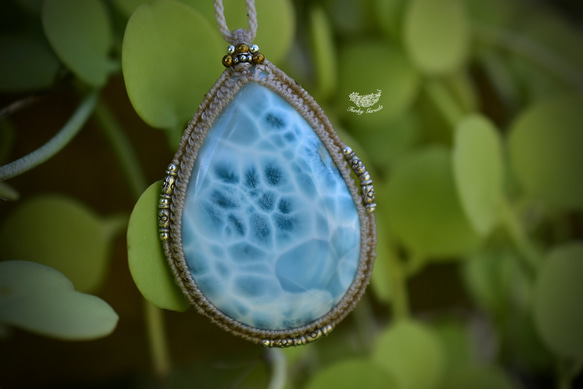 高品質 larimar 花邊吊墜 824 第10張的照片