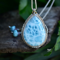 高品質 larimar 花邊吊墜 824 第1張的照片