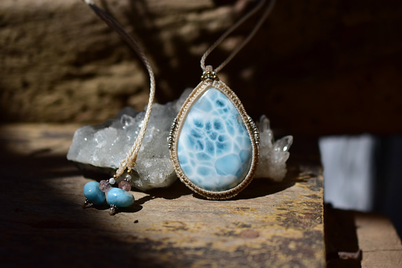 高品質 larimar 花邊吊墜 824 第7張的照片