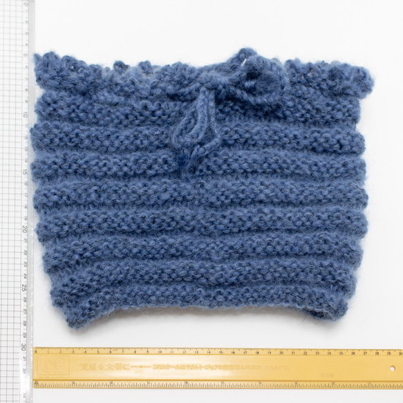 手編み　キャメル混のニット帽（ネックウォーマー）　A221208 7枚目の画像