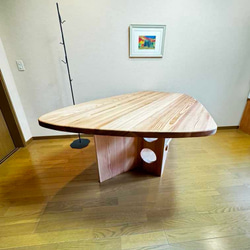 八溝杉175x135cm 厚材変形型テーブル(M21type) 10枚目の画像