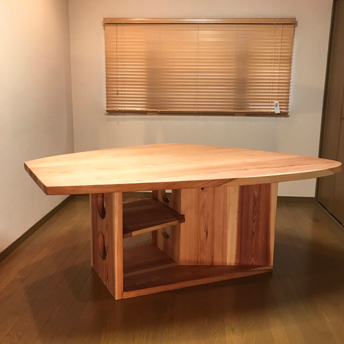 ☆ハンドメイド/落語テーブル/ボックス型テーブル/飾りテーブル/机→天然杉 KIDOMEIMOKU 屋久杉一枚板ダイニングテーブル｜180cm(6人掛け