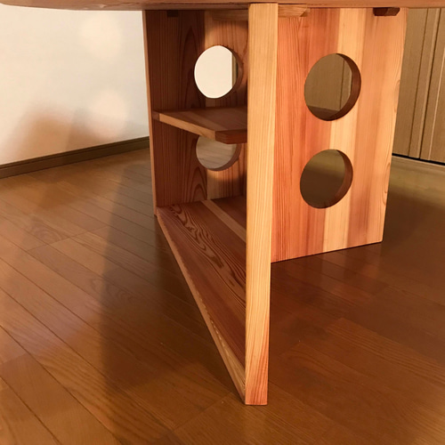 八溝杉175x135cm 厚材変形型テーブル(M21type) ダイニングテーブル