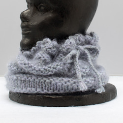 手編み　アンゴラ混のニット帽（ネックウォーマー）　A221210 1枚目の画像