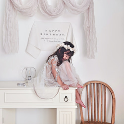 ［ Birthday Tapestry ］wide - simple - | コットンリネン | 誕生日飾り | 誕生日 13枚目の画像
