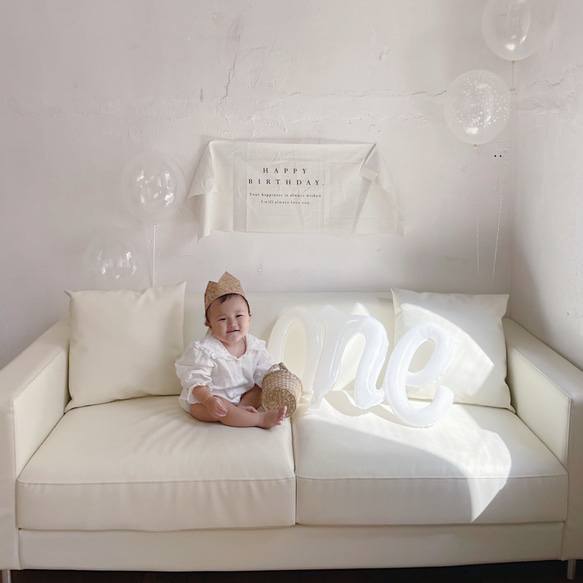 ［ Birthday Tapestry ］wide - simple - | コットンリネン | 誕生日飾り | 誕生日 12枚目の画像