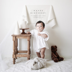 ［ Birthday Tapestry ］wide - simple - | コットンリネン | 誕生日飾り | 誕生日 6枚目の画像