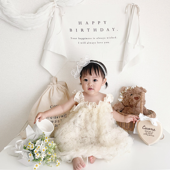 ［ Birthday Tapestry ］wide - simple - | コットンリネン | 誕生日飾り | 誕生日 18枚目の画像