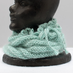 手編み　アンゴラ混のニット帽（ネックウォーマー）A221211 1枚目の画像