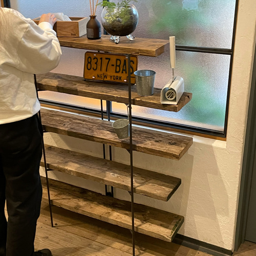 送料無料／[Folding Shelf]アイアンラック 折り畳みシェルフ