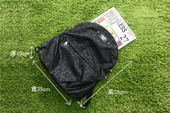 【KOPER】Light Cooked Dance Beauty-Nylon 3-Purpose Bag ワインレッド（台湾製） 11枚目の画像