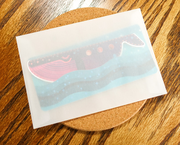 星のクジラバス　メッセージカード 4枚目の画像