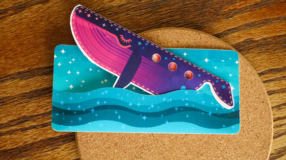星のクジラバス　メッセージカード 1枚目の画像