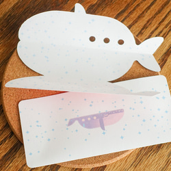 星のクジラバス　メッセージカード 3枚目の画像