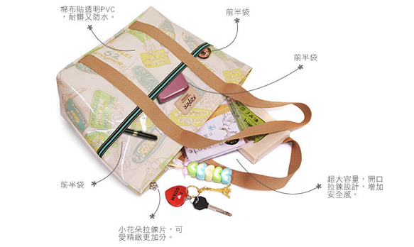 【KOPER】Colorful Fun-Alice Qiaona Bag A4 Lake Green (Made in Taiw 3枚目の画像
