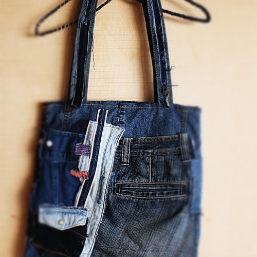 SAYOCAFE＋R/個性的なリメイクデニムショルダーバッグA ショルダー