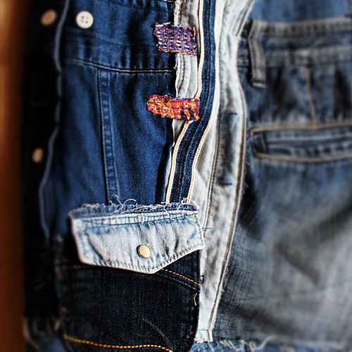 SAYOCAFE＋R/個性的なリメイクデニムショルダーバッグA ショルダー