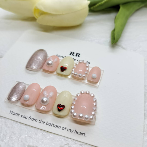 うさぎ ピンク ネイル ネイルチップ（つけ爪） handmade nail RR 通販